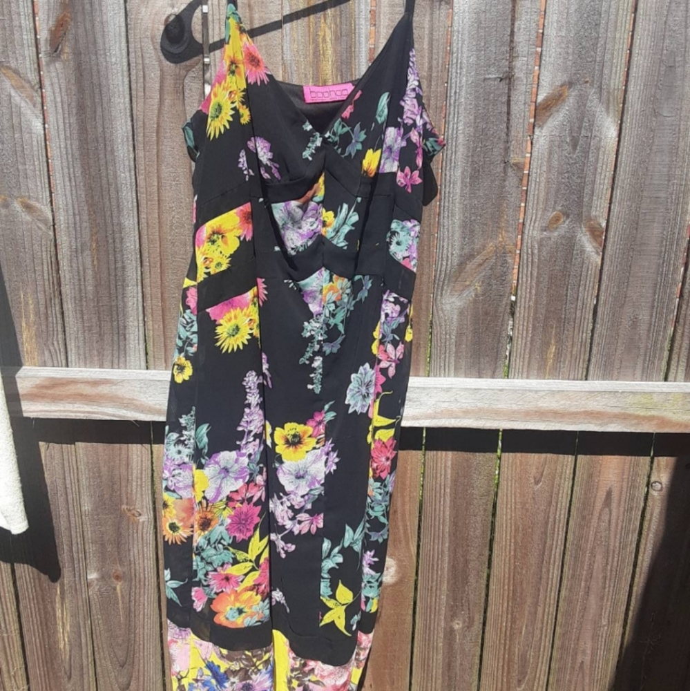 Black Floral Print Dress